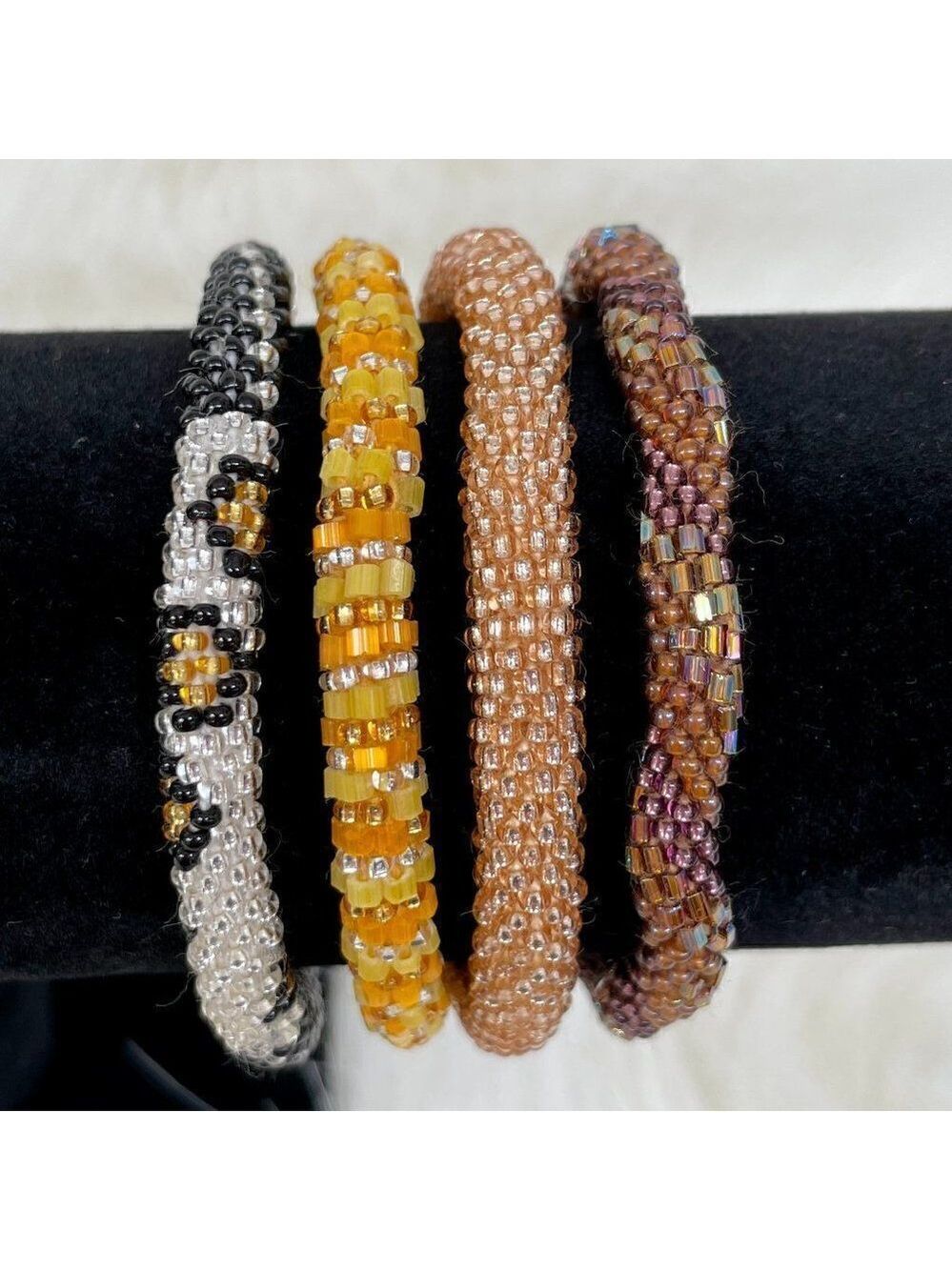 HAND CRAFTED in Nepal Beaded Bracelets (set of 4) #312